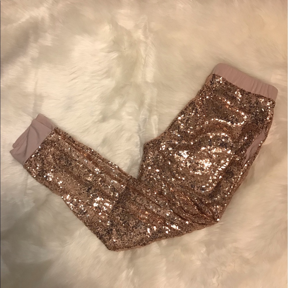 Rose Gold Sequin Joggers